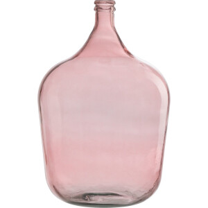 J-Line vaas Fles Terra - glas - roze - large - 55 cm hoog
