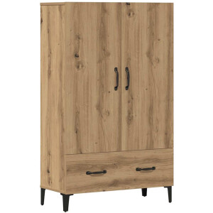 vidaXL - Hoge - kast - 70x31x115 - cm - bewerkt - hout - artisanaal - eikenkleur