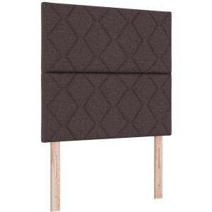 vidaXL - LED - Box - Spring - Bed - met - hoofdeinde - Donkerbruin - 120 - x - 190 - cm - Stof