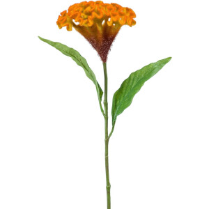 Emerald - Kunstbloem Celosia 62cm geel/oranje - Kunstplant voor binnen