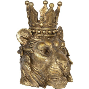 Clayre & Eef Beeld Leeuw 23x21x29 cm Goudkleurig Polyresin Woonaccessoires