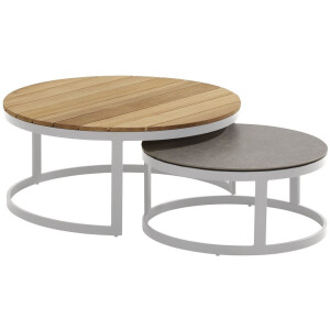 Taste by 4 Seasons Bijzettafels Stonic Teak/Keramiek Ø80-60 cm
