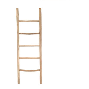 Teakea Decoratie Ladder - 175 cm - Teakhout - Handdoekladder Eiken Look - 5 Treden - Naturel - Sierladder