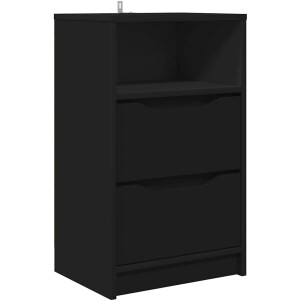 vidaXL - Nachtkastje - met - lade - Zwart - 40 - x - 30 - x - 467 - cm - Bewerkt - hout