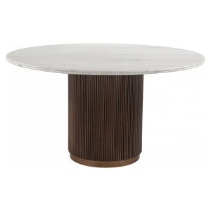 Richmond Ronde Eettafel 'Mayfield' Marmer en mangohout, 140cm