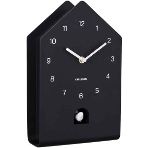 Karlsson Wandklok Fino Cuckoo - Zwart - 9.3x17.2x28.5cm - Wandklok Modern