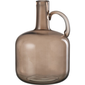 J-Line vaas 1 handvat - glas - grijs - Ø 16.5 cm