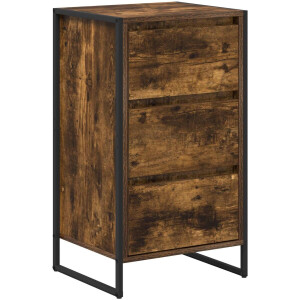 vidaXL - Dressoir - Rook - Eik - 42 - x - 36 - x - 75,5 - cm - Bewerkt - hout