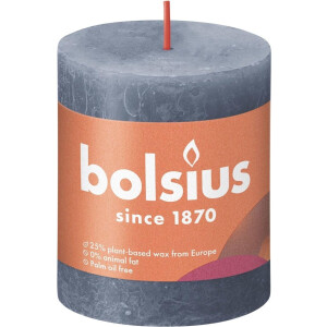 Bolsius Stompkaars Twilight Blue Ø68 mm - Hoogte 8 cm - Blauw/Grijs - 35 Branduren