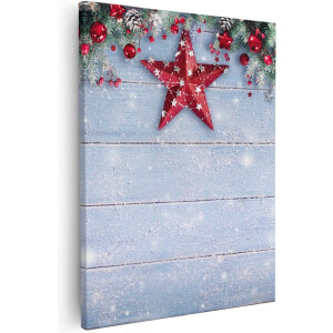Artaza Canvas Schilderij Winterlandschap - 40x50 cm - Wanddecoratie Kerst - Muurdecoratie Sneeuw - Schilderijen Op Canvas