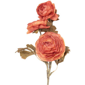 Clayre & Eef Kunstbloem - Zijden 70 cm Oranje Kunststof Kunstbloemen
