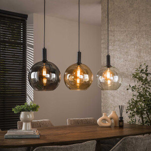 LifestyleFurn Hanglamp 'Janetta' Glas, 3-lamps