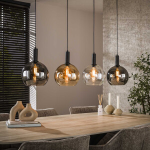 LifestyleFurn Hanglamp 'Janetta' Glas, 4-lamps