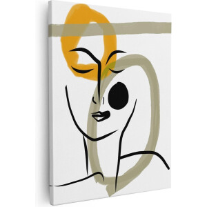 Artaza - Canvas Schilderij - Abstracte Kunst van een Gezicht - 40x50 - Foto Op Canvas - Canvas Print