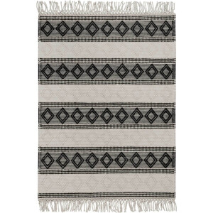 Esprit - Cara - Handgeweven vloerkleed - 200x290 - gebroken wit-swart -