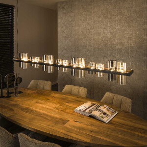 LifestyleFurn Hanglamp 'Tee' 14-lamps, Mixed glas