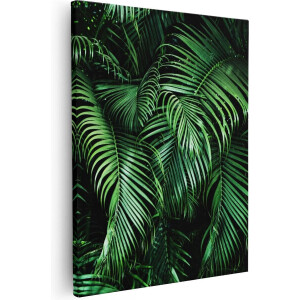 Artaza - Canvas Schilderij - Tropische Palm Bladeren - Groen - 80x100 - Groot - Foto Op Canvas - Canvas Print