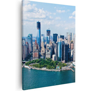 Artaza Canvas Schilderij Skyline - 40x50 cm - Wanddecoratie New York - Muurdecoratie Manhattan - Kamer Accessoires