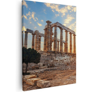 Artaza - Canvas Schilderij - Tempel van Poseidon in Athene, Griekenland - 40x50 - Foto Op Canvas - Canvas Print
