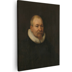 Artaza Canvas Schilderij Samuel van Lansbergen, Remonstrants Predikant te Rotterdam - Bartholomeus van der Helst - 40x50 - Poster Foto op Canvas - Canvas Print