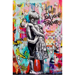 Urban Art Collection-The Graffiti Whisper-Kristal Helder Galerie kwaliteit Plexiglas 5mm. - Blind Aluminium Ophangframe - Luxe wanddecoratie - Fotokunst - professioneel verpakt en gratis bezorgd