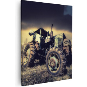 Artaza - Canvas Schilderij - Oude Tractor op het Grasveld - Trekker - 40x50 - Foto Op Canvas - Canvas Print