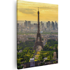 Artaza Canvas Schilderij Skyline Van Parijs Met De Eiffeltoren - 80x100 - Groot - Foto Op Canvas - Canvas Print