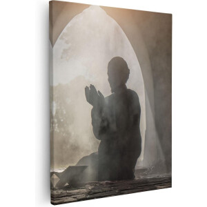 Artaza - Canvas Schilderij - Biddende Man In Een Oude Moskee  - 40x50 - Foto Op Canvas - Canvas Print