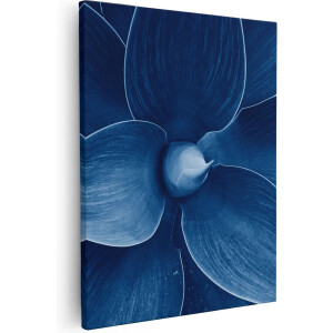 Artaza Canvas Schilderij Blauwe Agave Plant - Bloem - 80x100 cm - Groot - Wanddecoratie Woonkamer - Schilderijen - Muurdecoratie