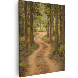 Artaza Canvas Schilderij Bos - 80x100 cm - Groot - Wanddecoratie Landschap - Muurdecoratie Bospad - Schilderijen Op Canvas Natuur