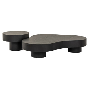 Richmond Organische Salontafel 'Bogor' Set van 2 stuks, kleur Donkerbruin