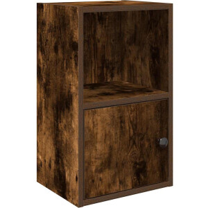 vidaXL - Boekenkast - 31x24x52 - cm - bewerkt - hout - gerookt - eikenkleurig