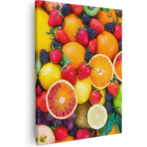 Artaza - Canvas Schilderij - Kleurrijke Fruit Achtergrond - 80x100 - Groot - Foto Op Canvas - Canvas Print