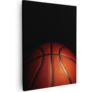 Artaza - Canvas Schilderij - Basketbal op een Zwarte Achtergrond - 80x100 - Groot - Foto Op Canvas - Canvas Print