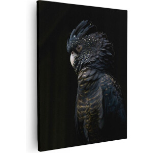 Artaza - Canvas Schilderij - Zwarte Kaketoe - 80x100 - Groot - Foto Op Canvas - Canvas Print