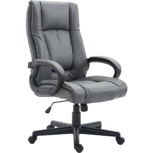 Bureaustoel - Bureaustoelen voor volwassenen - Gewatteerd - In hoogte verstelbaar - Kunstleer - Grijs - 70x66x116 cm