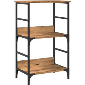 vidaXL - Boekenkast - 50x33x82 - cm - bewerkt - hout - artisanaal - eikenkleurig