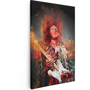 Artaza Canvas Schilderij Muziek Portret - 20x30 cm - Klein - Wanddecoratie Gitaar - Muurdecoratie Mannen - Schilderijen Op Canvas