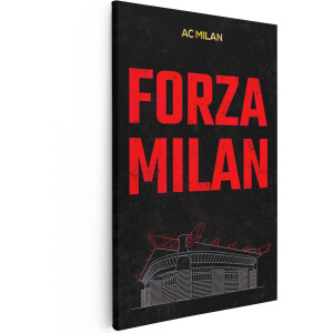Artaza Canvas Schilderij AC Milan Forza Milan - 80x120 - Groot - Muurdecoratie - Canvas Print