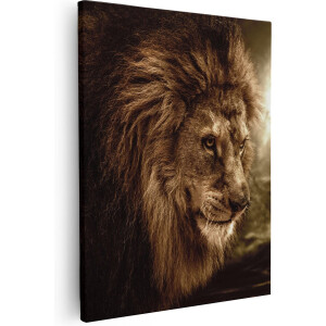 Artaza Canvas Schilderij Leeuw - Leeuwenkop - 80x100 - Groot - Foto Op Canvas - Canvas Print