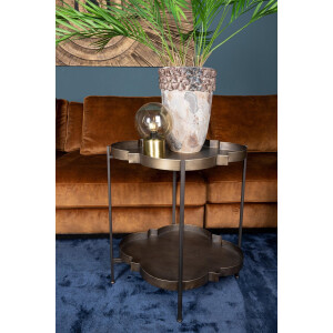 PTMD Lecia Bijzettafel - 57 x 50 x 62 cm - Metaal - Goud