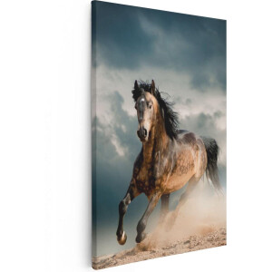 Artaza Canvas Schilderij Galopperend Paard - 20x30 cm - Klein - Wanddecoratie Woonkamer - Muurdecoratie Dieren - Kamer Accessoires