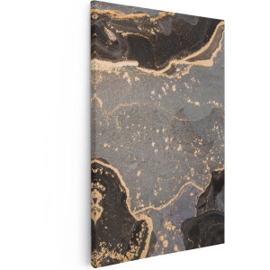 Artaza Canvas Schilderij Abstracte Kunst Grijs Marmer - 60x90 - Foto Op Canvas - Canvas Print