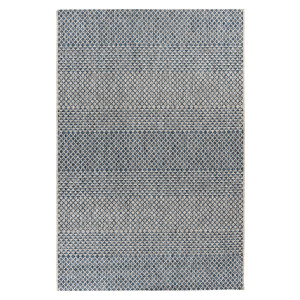 Padiro laagpolig vloerkleed 80 x 150 cm - blauw - geometrisch gestipt patroon - geschikt voor vloerverwarming - van polypropyleen