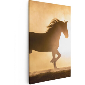 Artaza Canvas Schilderij Silhouet Van Een Paard - 20x30 - Klein - Foto Op Canvas - Canvas Print