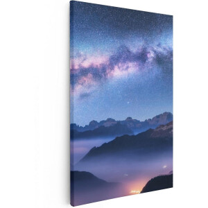 Artaza Canvas Schilderij Melkweg Bij De Bergen In Italië - 40x60 - Poster Foto op Canvas - Canvas Print
