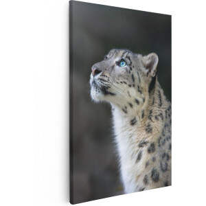 Artaza Canvas Schilderij Luipaard Met Blauwe Ogen  - 80x120 - Groot - Foto Op Canvas - Canvas Print