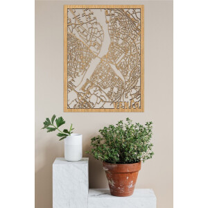 Houten Stadskaart Venlo Eikenhout 30x40cm Wanddecoratie Voor Aan De Muur City Shapes