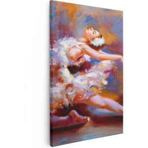 Artaza Canvas Schilderij Danseres - 20x30 cm - Klein - Wanddecoratie Ballet - Muurdecoratie Vrouw - Schilderijen Op Canvas Woonkamer