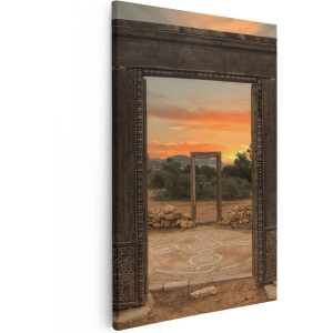 Artaza Canvas Schilderij Cale Llentia Deur Opening in Ibiza - 40x60 - Poster Foto op Canvas - Canvas Print